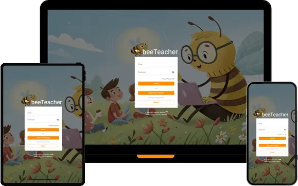 beeTeacher app mockup